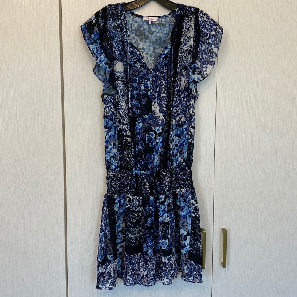 Parker ruched waist patterned dress